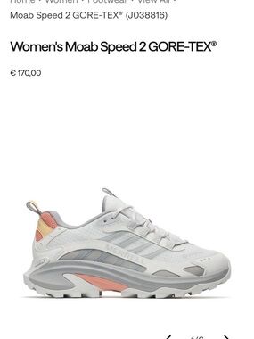 Merrell Women's Trail Runner in White with Peach Accents